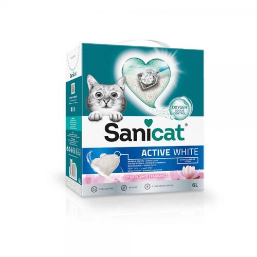 Sanicat Active White Lotus posip za mačke 6L Cene