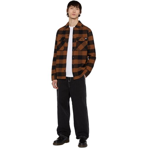 Dickies Srajca &amp;#039;SACRAMENTO&amp;#039; kostanj rjava / črna Slike