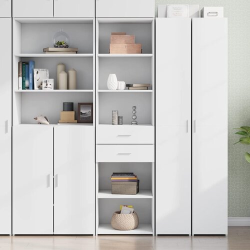 VidaXL Visoka komoda bijela 50x42,5x185 cm od konstruiranog drva Slike