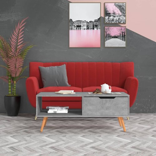 Furnova Klubska mizica betonsko siva 100x49,5x43 cm inženirski les, (21915289) Slike