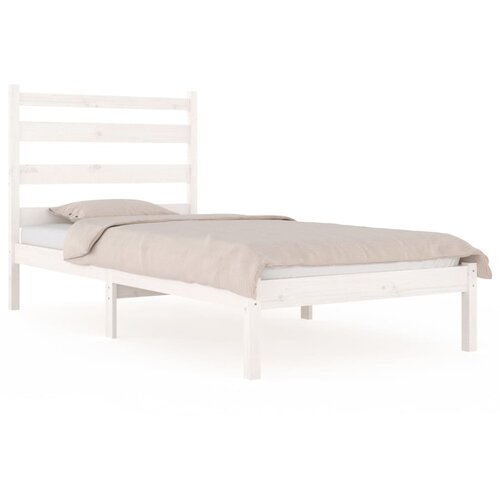 VidaXL Posteljni okvir bel iz trdne borovine 100x200 cm, (20644516) Slike