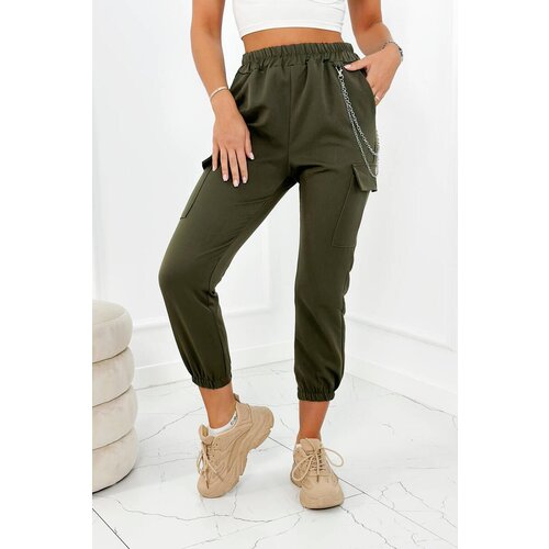 Kesi Trousers with khaki chain Slike