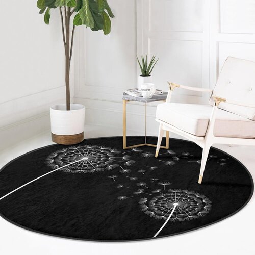 Mila Home Crni periv/pogodan za robotski usisavač okrugli tepih &amp;oslash; 120 cm Comfort &amp;ndash; Slike
