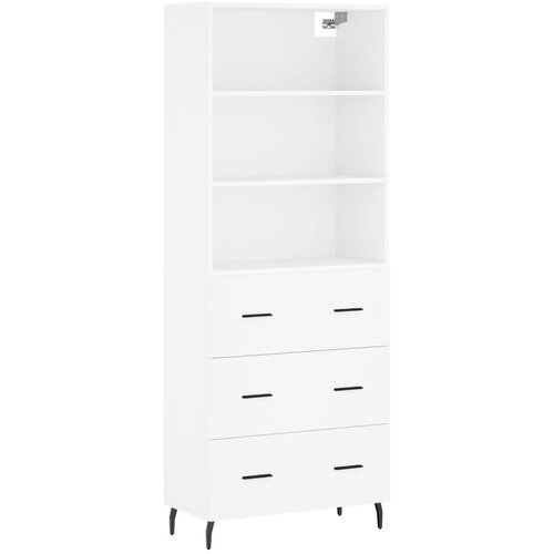  Visoka komoda bijela 69,5x34x180 cm konstruirano drvo Slike