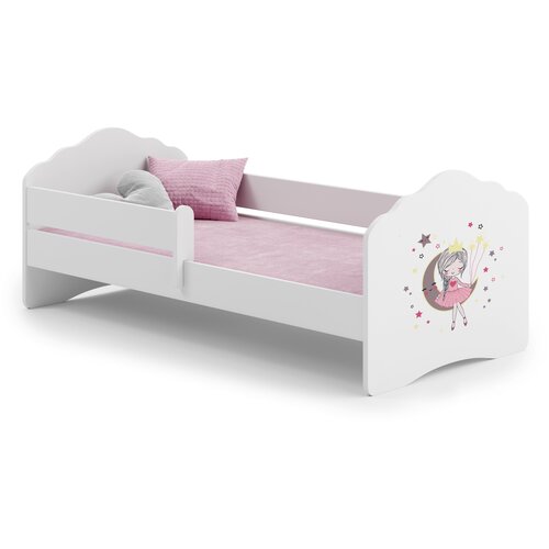 Kobi Furniture Fala - enojna postelja 140x70 z grafiko, ograjo in vzmetnico, (20630379) Cene