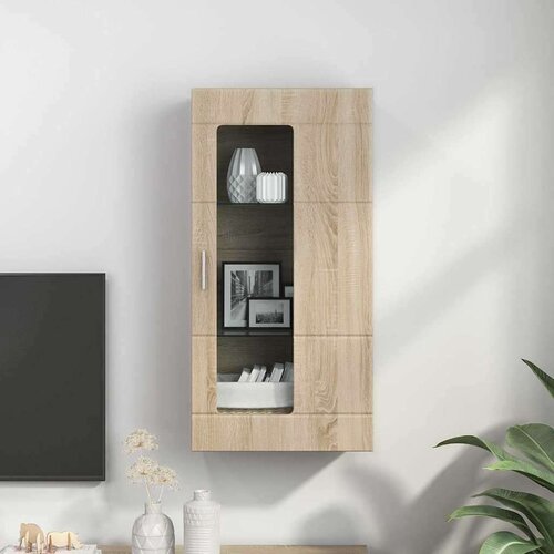 VidaXL Kabinetski zidni s policom Zidne sonoma hrast 55 x 29 x 100 cm Slike
