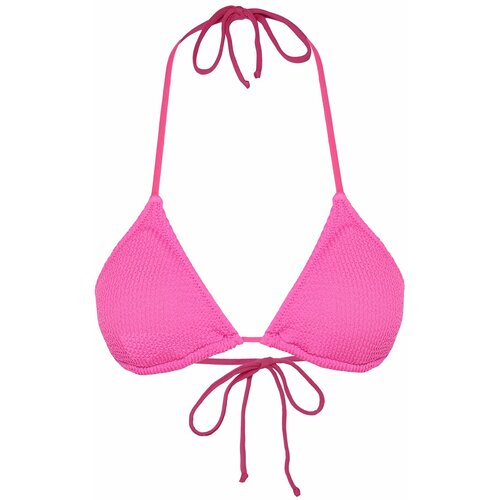 Trendyol Pink Triangle Textured Bikini Top Slike