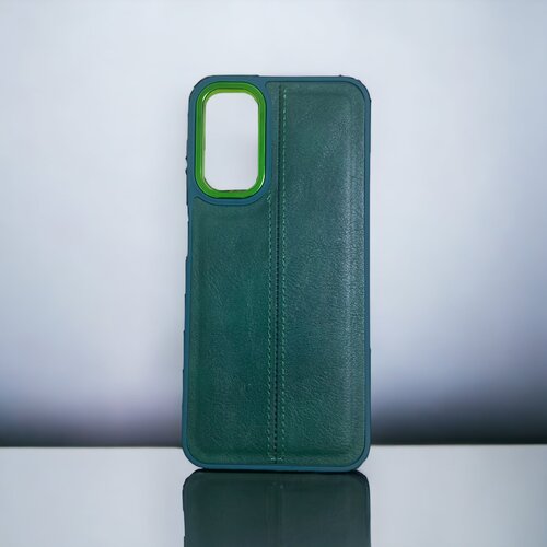  futrola kozna sa bamperom za samsung A145 galaxy A14 maslinasto zelena Slike