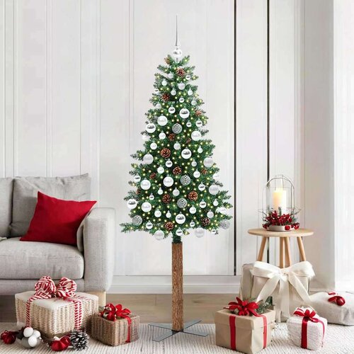vidaXL Ožja jelka med 300 LED Zelena 180 cm PVC in trden bor Cene