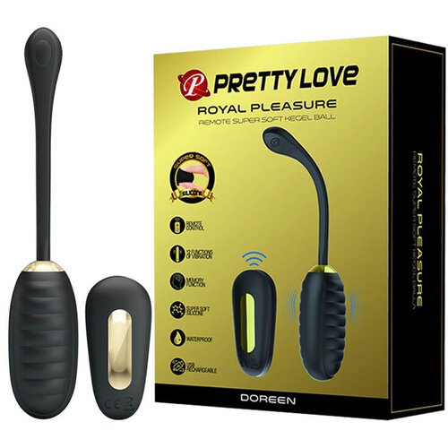  Vibro jaje Pretty love Doreen, 12 vibracija, Crno Slike