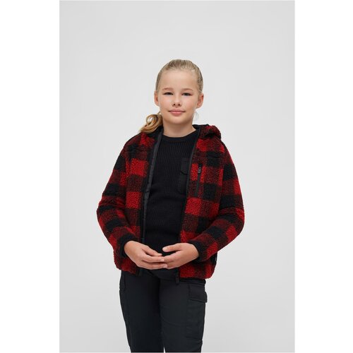 Brandit children's teddyfleecejacket hood red/black Slike