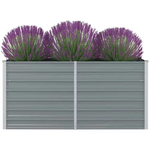 vidaXL Vrtna Visoka Posuda za Biljke 160x80x77 cm Pocinčani čelik Siva boja
