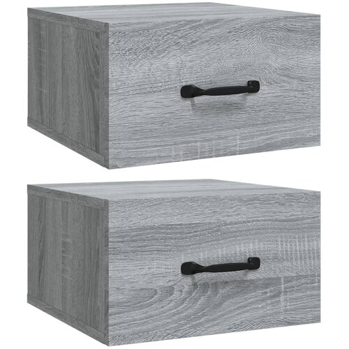  Zidni noćni ormarići 2 kom boja sivog hrasta sonome 35x35x20 cm Slike