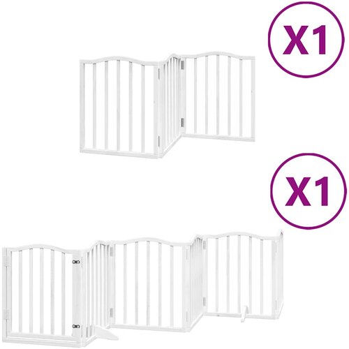  Vrata za pse s vrata&amp;scaron;cima 9 panela sklopiva 450 cm drvo topole Bijela 50 x 60 x 2 cm Slike