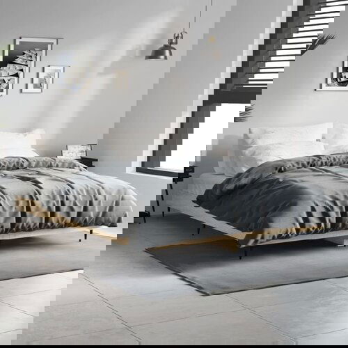 vidaXL Okvir za krevet boja hrasta 140x190 cm od konstruiranog drva Cijene