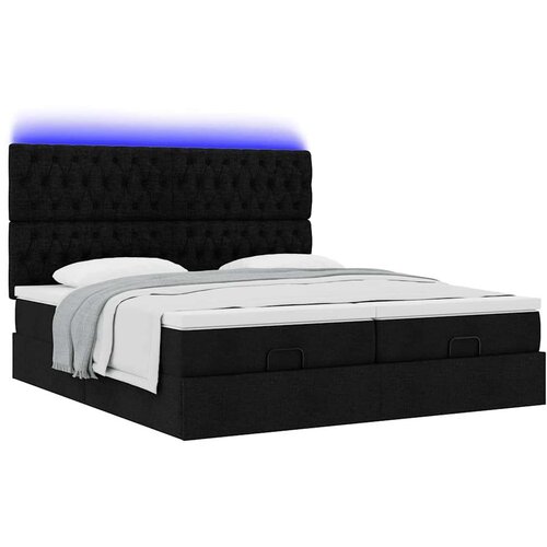 VidaXL Otomanski okvir kreveta s madracima crni 180x200cm od tkanine Slike