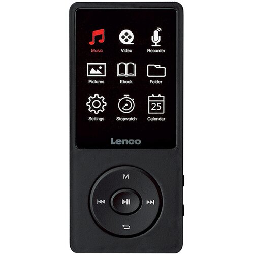 Lenco MP3 / MP4 predvajalnik 8GB z 2,4-palčnim TFT zaslonom in snemanjem glasu, Črna, (5000279335) Cene