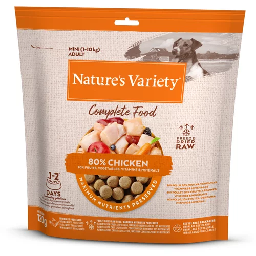 Nature's Variety Mini liofilizirana popolna hrana za pse - Piščanec (120 g)