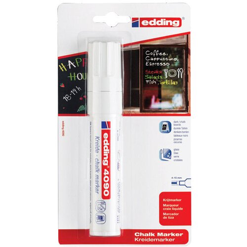  Marker-kreda za staklo 4-15mm edding 4090/1 bijeli blister Cijene