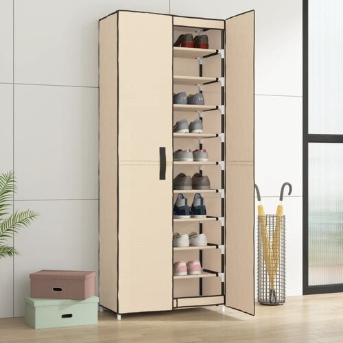 The Living Store Omarica za čevlje krem 60x30x166 cm blago - Regal Za Čevlje, (21433914) Slike