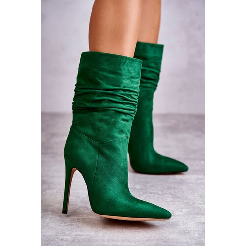Boto FS1 Women&amp;#039;s Wrinkled Boots Boots Green Laguna Slike