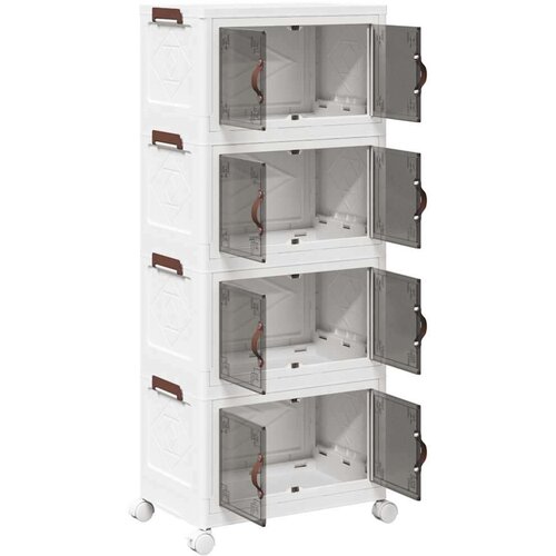 VidaXL Složiva kutija za pohranu kotačima 4nivoa 28 L 48x29,5x112,5 cm Slike