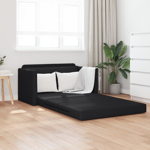 vidaXL tla sofa postelja 2-v-1 črna 124x71x78 cm umetno usnje Cene