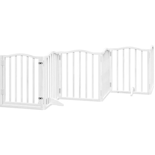  Vrata za pse s vrata&amp;scaron;cima 15 panela sklopiva 750 cm drvo topole Bijela 50 x 60 x 2 cm Slike