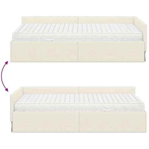  Kutni krevetni okvir s madracem Ostalo 2 pcs Krema Bar&amp;scaron;un Slike