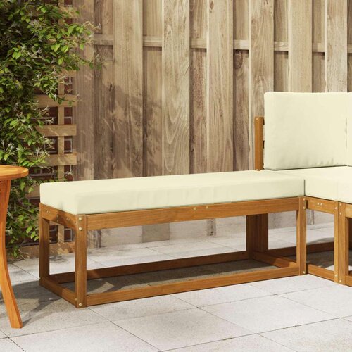  Vanjska klupa s jastukom Prirodna i krem 115 x 43 x 45 cm - Prirodna boja i krem 115 cm Otvoreno područje nogu Cijene
