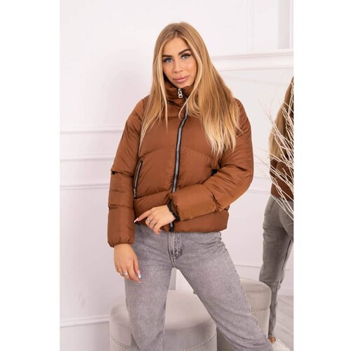 Kesi Winter jacket with a collar camel Slike