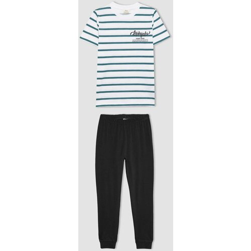 Defacto Boy Striped Short Sleeve 2 Piece Pajama Set Slike