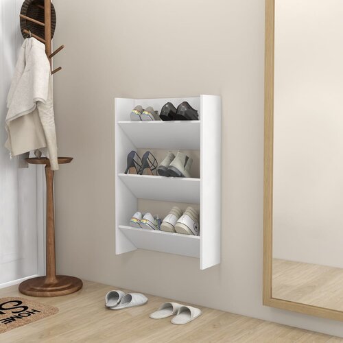 VidaXL Zidni ormarić za cipele bijeli 60 x 18 x 90 cm od iverice Slike