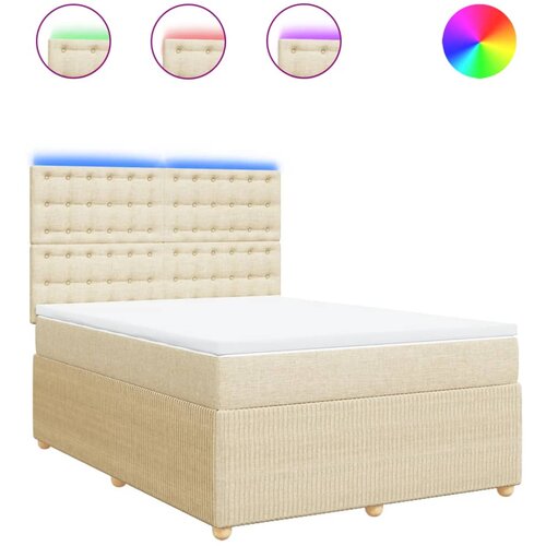 Maison Chic Box spring postelja - Vzmetna postelja z vzmetnico krem 160x200 cm blago SL23860, (21879402) Cene
