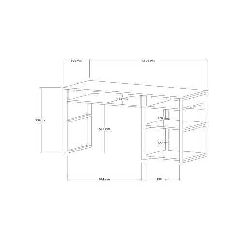 Woody Fashion Hanah kućni radni sto 150x75,8x58,4 cm Bijelo-zlatna boja Slike