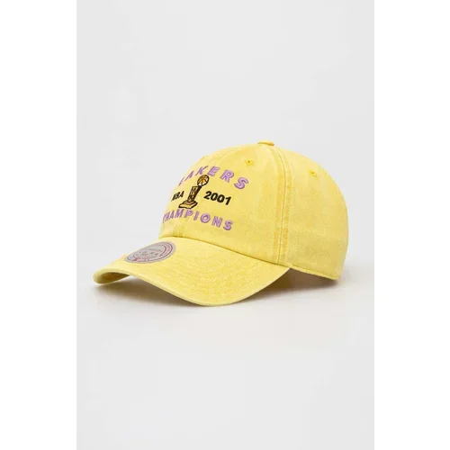 Mitchell & Ness Bombažna bejzbolska kapa Los Angeles Lakers rumena barva