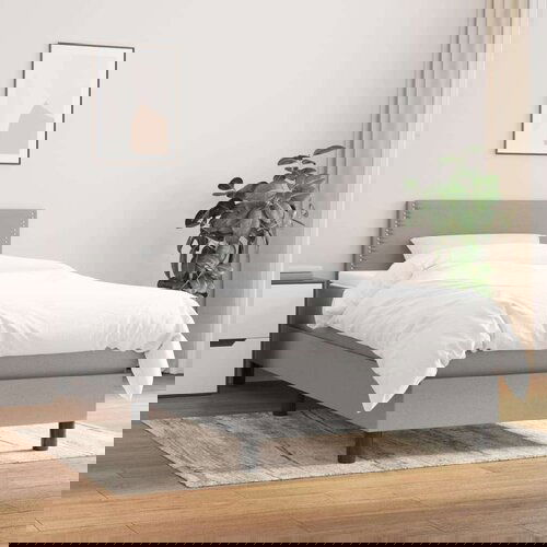  Kreveta s oprugama i madrac svjetlosivi 90x200cm tkanina Slike