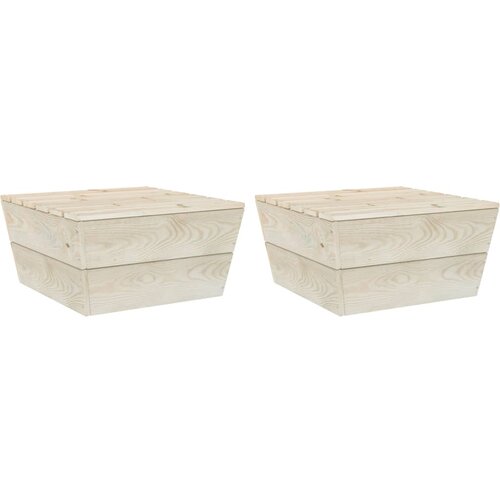 The Living Store Vrtne mize 2 kosa 60x60x30 cm impregnirana smrekovina - Vrtna Miza, (21427795) Slike