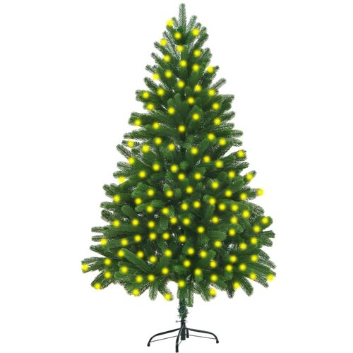  Umjetno božićno drvce s led svjetlima 210 cm zeleno Slike