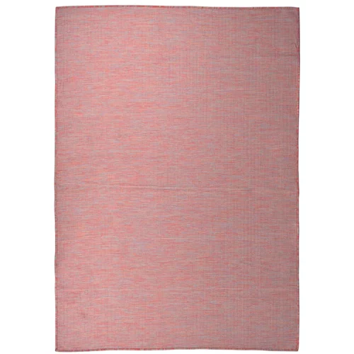 Vanjski tepih ravnog tkanja 140 x 200 cm crveni