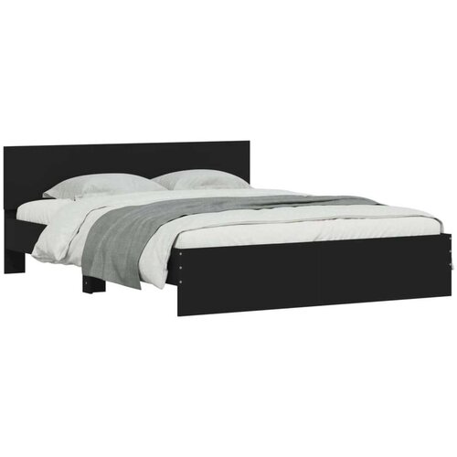 VidaXL Okvir za krevet s uzglavljem crni 150x200 cm Slike
