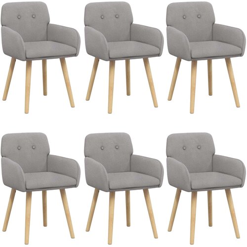 vidaXL Jedilni stoli 6 pcs Boucl&eacute; Svetlo siva 59 x 57 x 85 cm, (5000296916) Cene