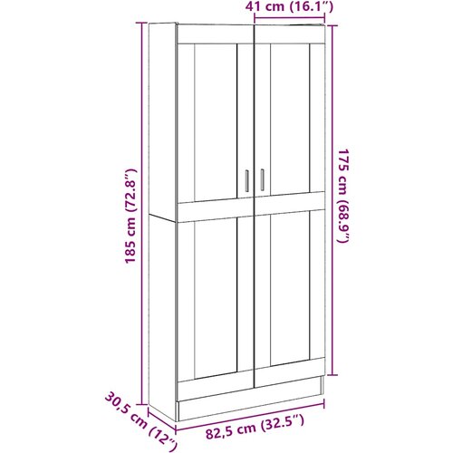  Visoka ploča Artisan hrast 82,5x30,5x185 cm izrađeno drvo Slike