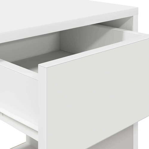 VidaXL Nočne omarice s predalom 2 kosa bela 35x34x66,5 cm Slike