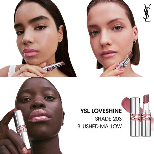 Yves Saint Laurent Loveshine Lip Oil Stick vlažilna sijoča &amp;scaron;minka za ženske 203 Blushed Mallow 3,2 g Slike