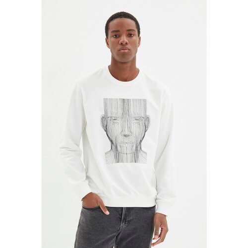 Trendyol Ecru Men&amp;#039;s Sweatshirt Slike
