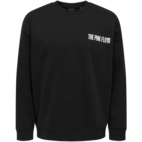 Only & Sons Sweater majica 'PINK FLOYD' crna / bijela