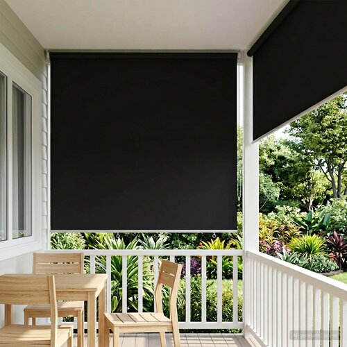 Rolo zavjesa za vanjsku uporabu s UV za&scaron;titom Crna 160 x 230 cm Cijene