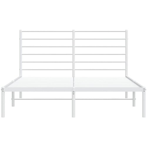  Metalni okvir za krevet s uzglavljem bijeli 120x200 cm Slike