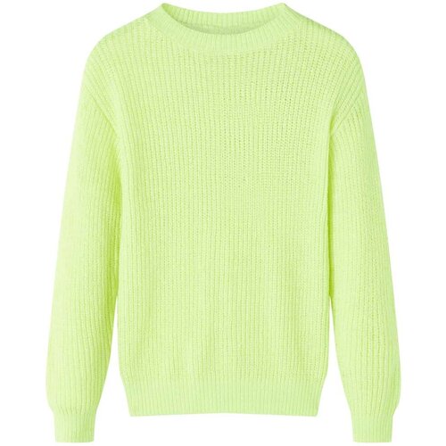  Dječji džemper pleteni neonskožuti 140 Slike